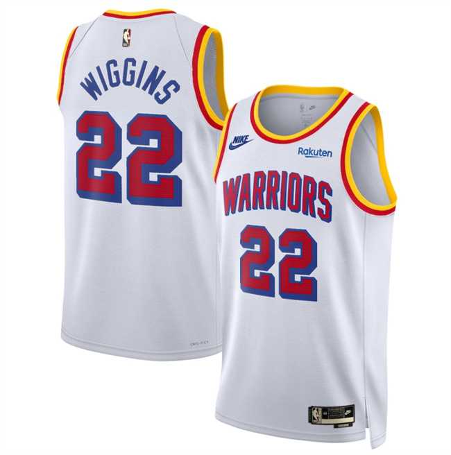 Mens Golden State Warriors #22 Andrew Wiggins White 2024-25 Classic Edition Stitched Jersey Dzhi->golden state warriors->NBA Jersey